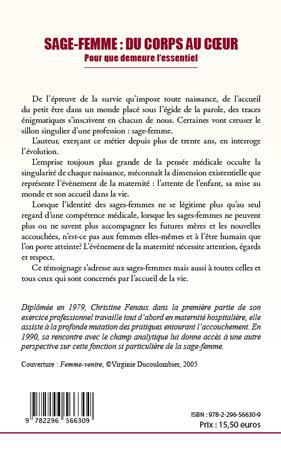 Quatrième de couverture de « SAGE-FEMME : DU CORPS AU COEUR - POUR QUE DEMEURE L'ESSENTIEL »