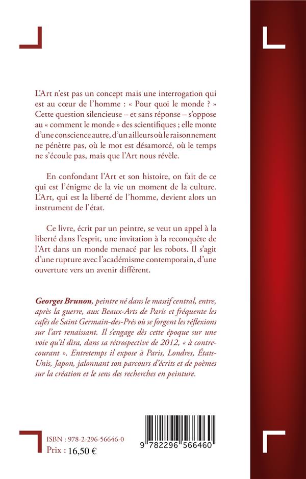 Quatrième de couverture de « L'ART SANS L'HISTOIRE DE L'ART »