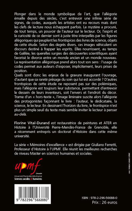 Quatrième de couverture de « ART ET LANGAGE - LES FRONTISPICES ALLEGORIQUES DE LA SCIENCE A L'AGE CLASSIQUE »