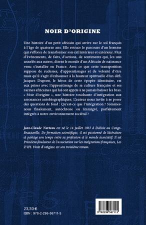Quatrième de couverture de « NOIR D'ORIGINE »