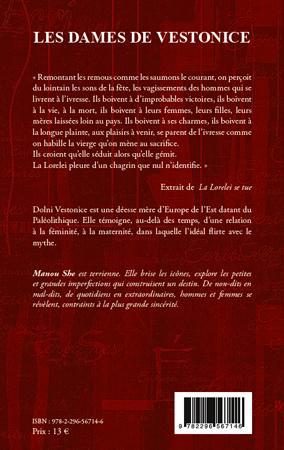 Quatrième de couverture de « LES DAMES DE VESTONICE - NOUVELLES »