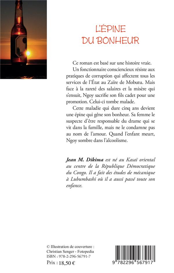 Quatrième de couverture de « L'EPINE DU BONHEUR »