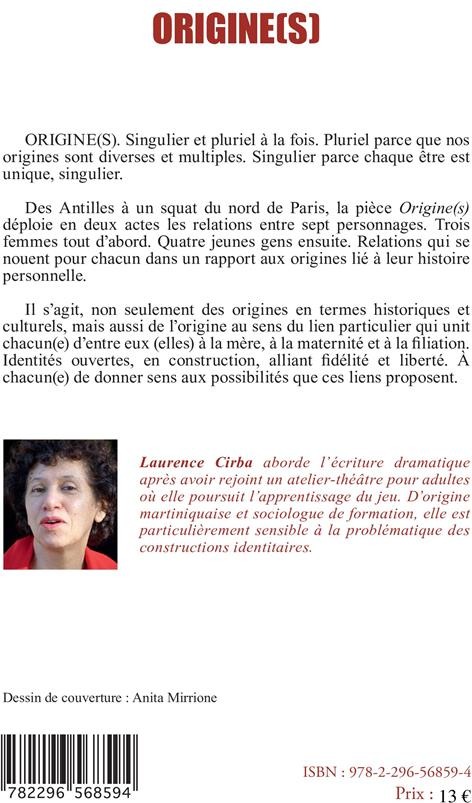 Quatrième de couverture de « ORIGINE(S) »
