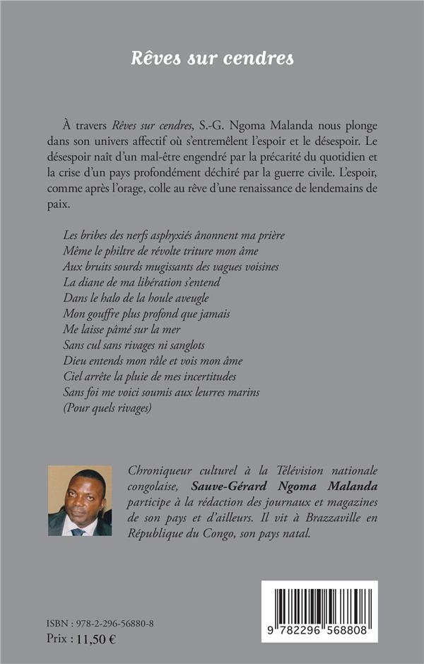 Quatrième de couverture de « REVES SUR CENDRES »