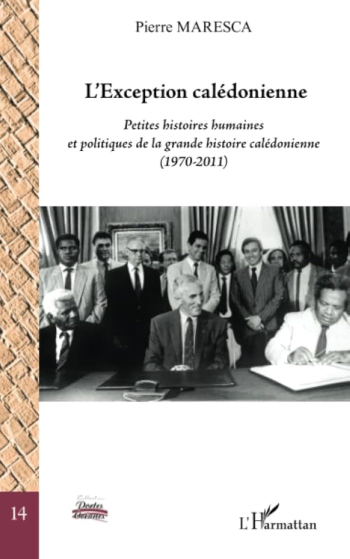 Couverture du livre « L'EXCEPTION CALEDONIENNE - PETITES HISTOIRES HUMAINES ET POLITIQUES DE LA GRANDE HISTOIRE CALEDONIEN » de Pierre Maresca, librairie Les Contes Infusés à Corte