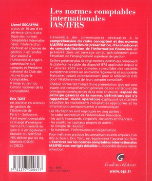 Quatrième de couverture de « NORMES COMPTABLES INTERNATIONALES IAS/IFRS »