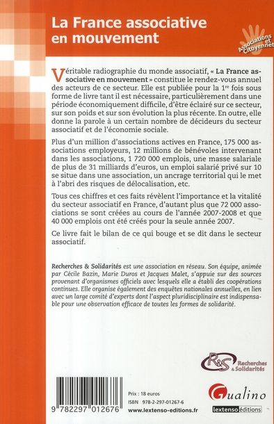 Quatrième de couverture de « LA FRANCE ASSOCIATIVE EN MOUVEMENT »