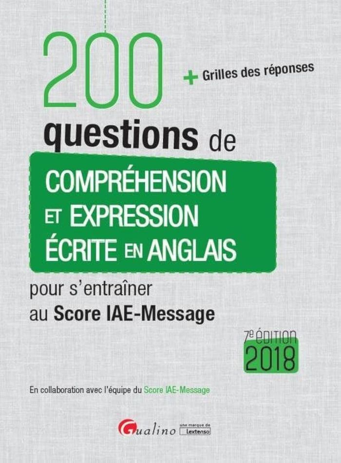 Couverture du livre « 200 QUESTIONS DE COMPREHENSION ET EXPRESSION ECRITE EN ANGLAIS POUR S'ENTRAINER » de Ryan/bath, librairie Les Contes Infusés à Corte