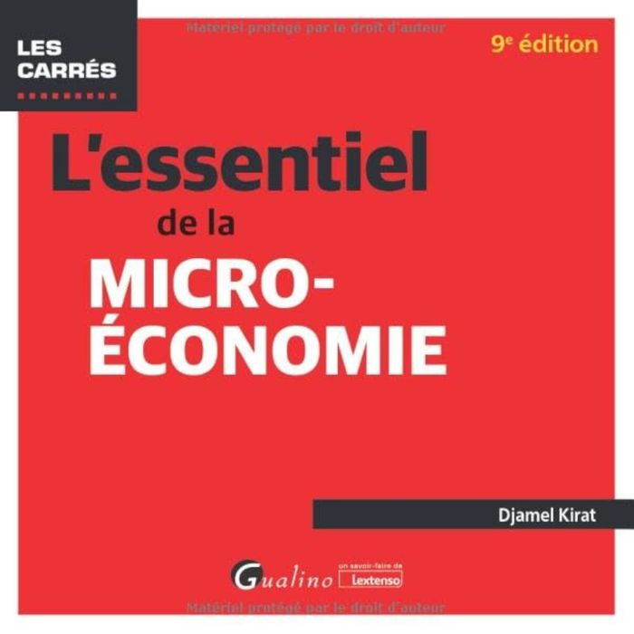 Couverture du livre « L'essentiel de la micro-économie » de Djamel Kirat, librairie Les Contes Infusés à Corte