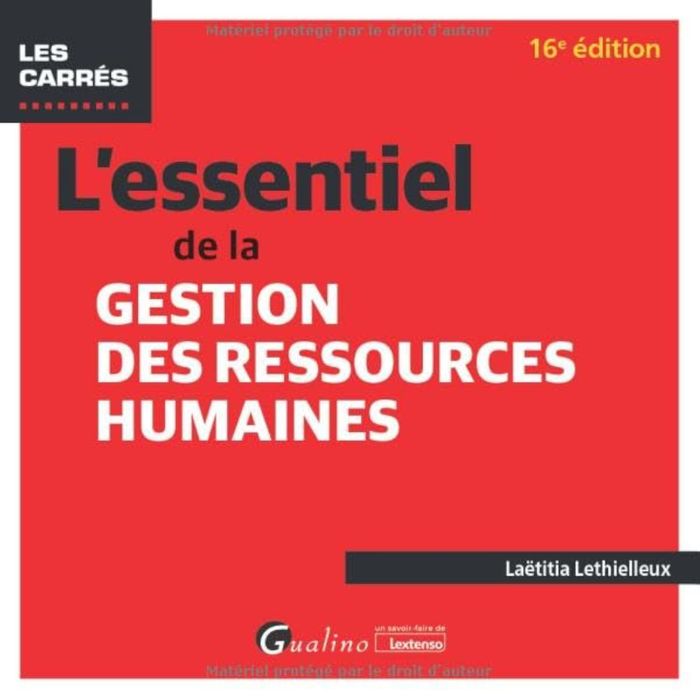 Couverture du livre « L'essentiel de la gestion des ressources humaines » de Laëtitia Lethielleux, librairie Les Contes Infusés à Corte