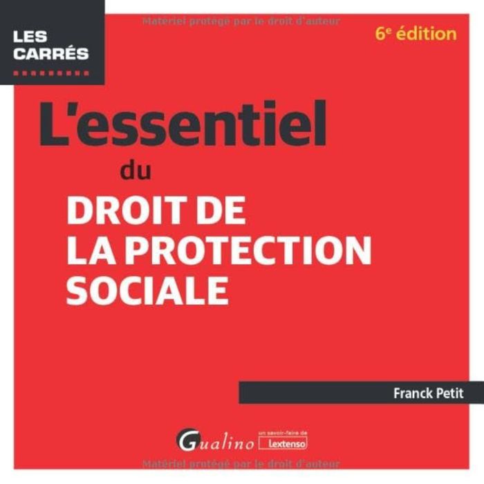 Couverture du livre « L'essentiel du droit de la protection sociale » de Franck Petit, librairie Les Contes Infusés à Corte