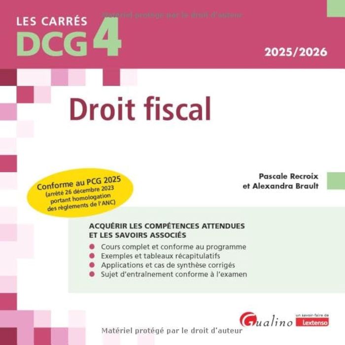 Couverture du livre « Droit fiscal » de Pascale Recroix, librairie Les Contes Infusés à Corte