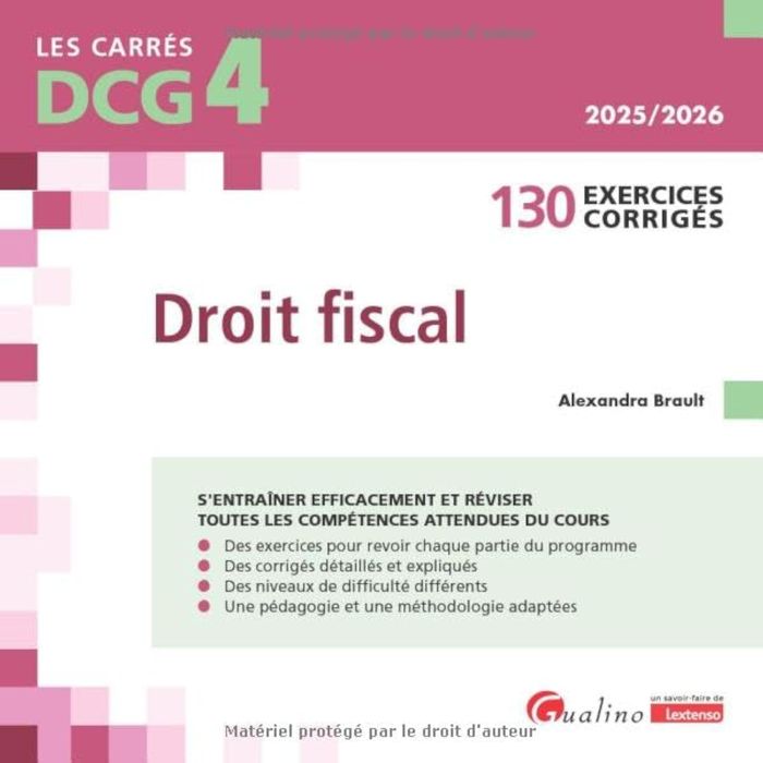 Couverture du livre « Droit fiscal : 130 exercices corrigés », librairie Les Contes Infusés à Corte