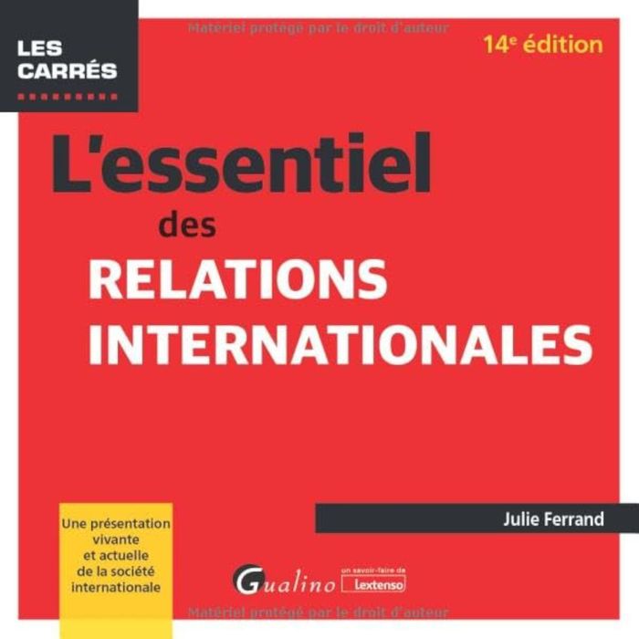 Couverture du livre « L'essentiel des relations internationales » de Julie Tribolo-Ferrand, librairie Les Contes Infusés à Corte