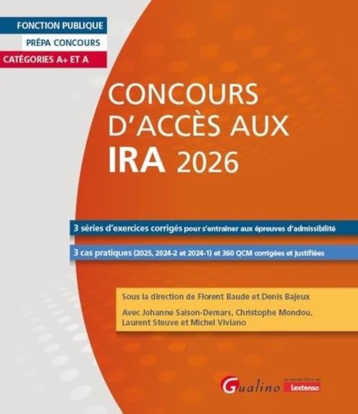 Couverture du livre « CONCOURS D'ACCES AUX IRA 2027 », librairie Les Contes Infusés à Corte