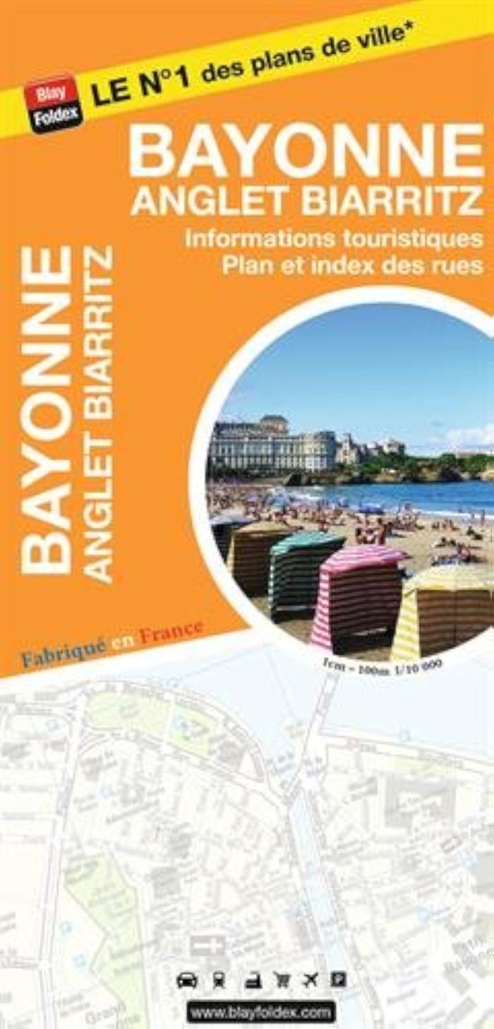 Couverture du livre « BF PLAN BAYONNE-BIARRITZ-ANGLE » de Xxx, librairie Les Contes Infusés à Corte
