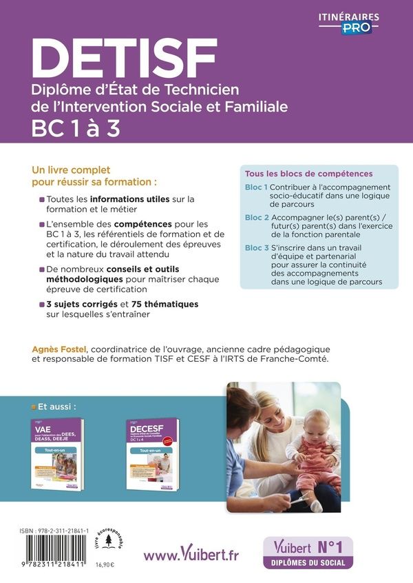 Quatrième de couverture de « DETISF, Diplôme d'État de technicien de l'intervention sociale et familiale : BC 1 à 3 »