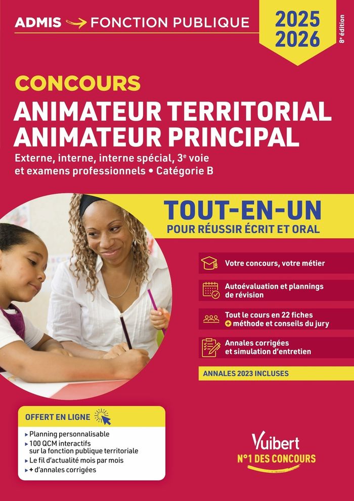 Couverture du livre « Concours animateur territorial, animateur principal 2e classe et 1re classe : externe, interne, interne spécial, 3e voie et examens professionnels, catégorie B » de Olivier Bellégo, librairie Les Contes Infusés à Corte