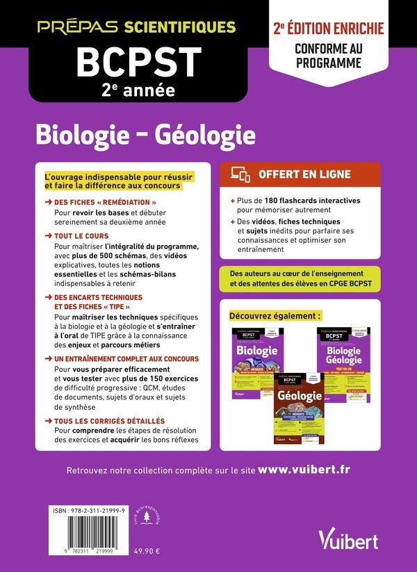 Quatrième de couverture de « Biologie, géologie : tout-en-un, cours, méthodes, entraînements et sujets, corrigés »