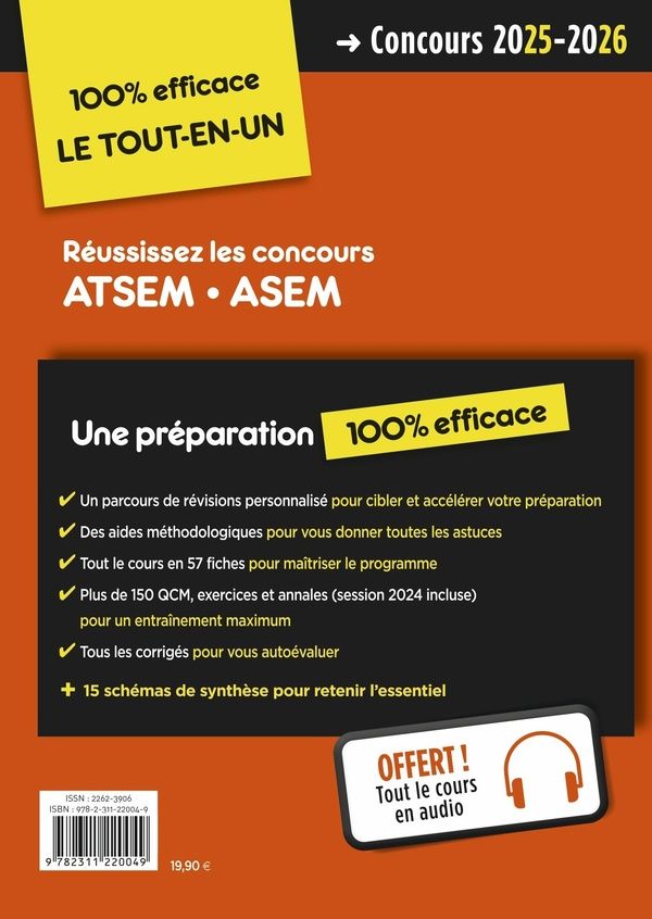 Quatrième de couverture de « ATSEM, ASEM : externe, interne et 3e concours »