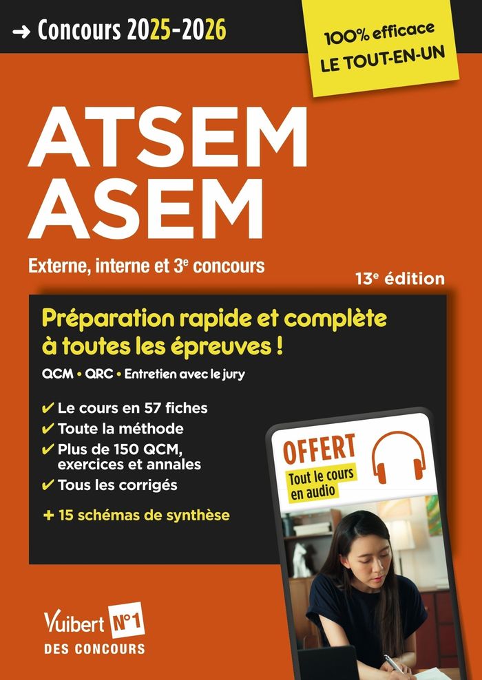 Couverture du livre « ATSEM, ASEM : externe, interne et 3e concours », librairie Les Contes Infusés à Corte