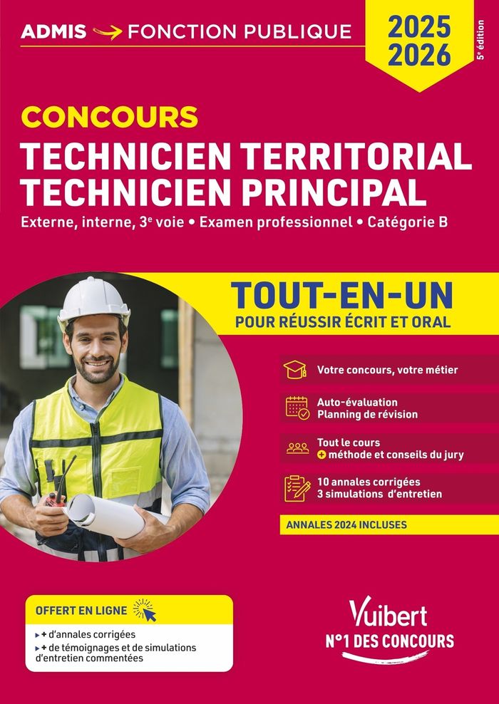 Couverture du livre « Technicien territorial, technicien principal : externe, interne, 3e voie, examens professionnels, catégorie B » de Youenn Fenard, librairie Les Contes Infusés à Corte