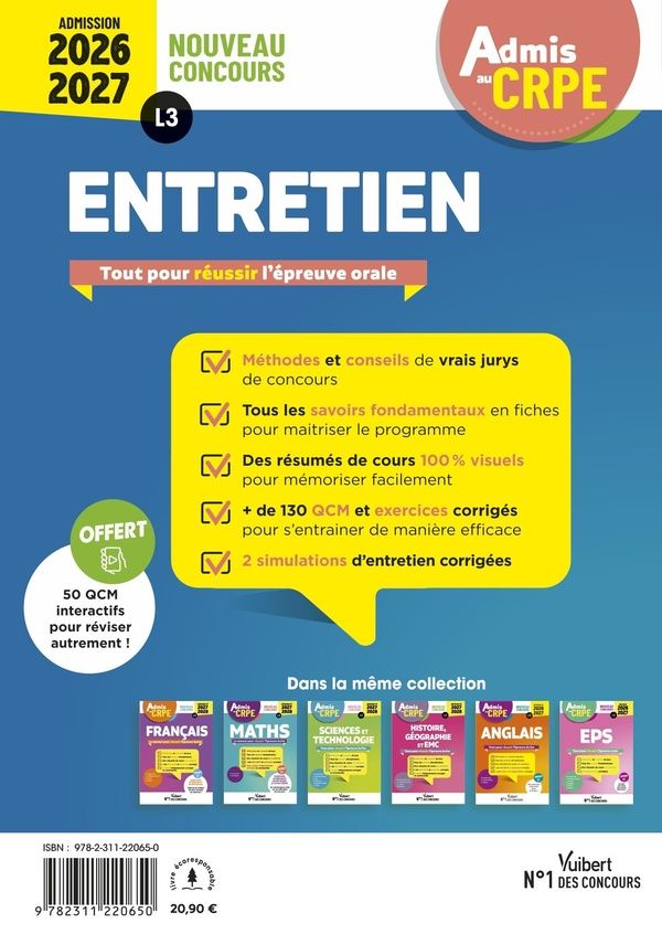 Quatrième de couverture de « Entretien : Métier de professeur - Exigences du service public - Transition écologique - Epanouissement de l'élève »