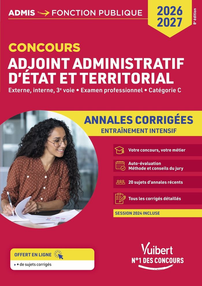 Couverture du livre « Adjoint administratif d'État et territorial : externe, interne, 3e voie, examen professionnel, catégorie C » de Bernadette Lavaud, librairie Les Contes Infusés à Corte