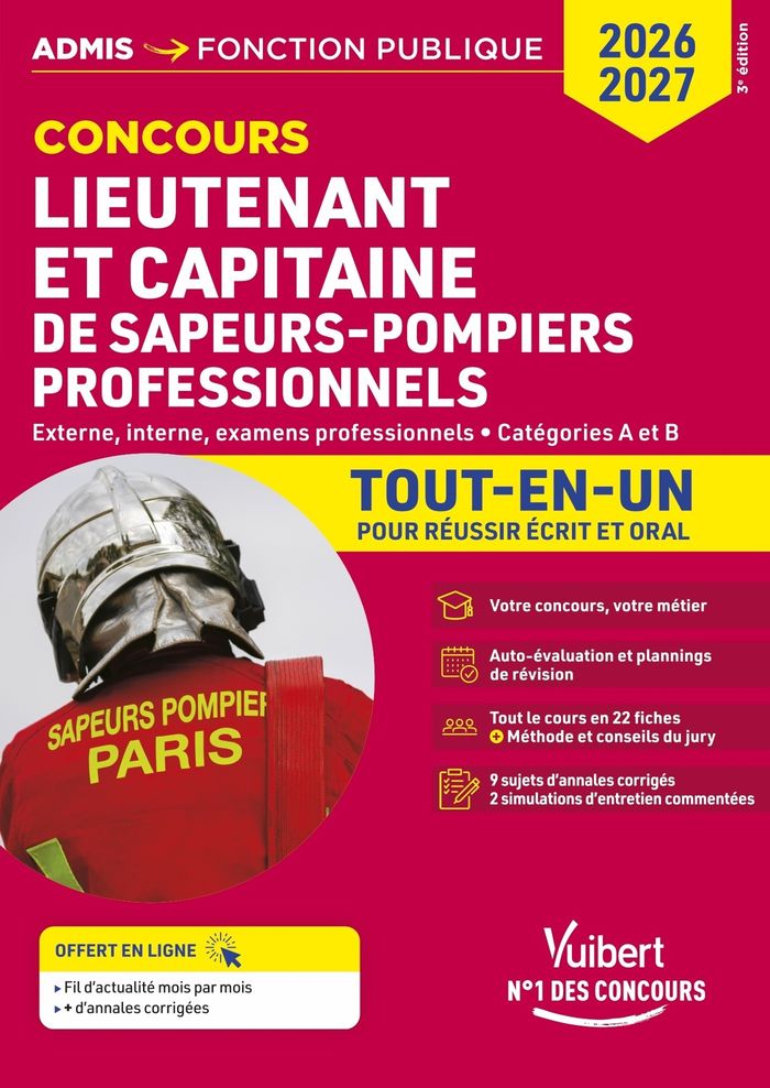 Couverture du livre « Lieutenant et capitaine de sapeurs-pompiers professionnels : concours » de Olivier Bellégo, librairie Les Contes Infusés à Corte