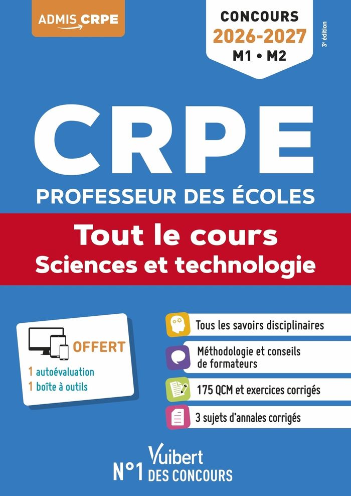 Couverture du livre « CRPE, professeur des écoles : tout le cours, sciences et technologie » de Cédric Blin, librairie Les Contes Infusés à Corte