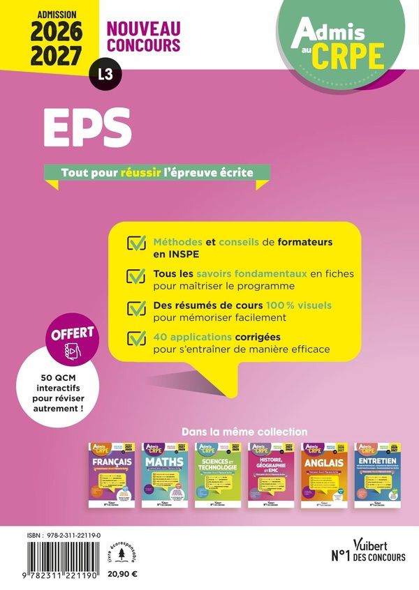 Quatrième de couverture de « EPS : tout pour réussir l'épreuve orale »