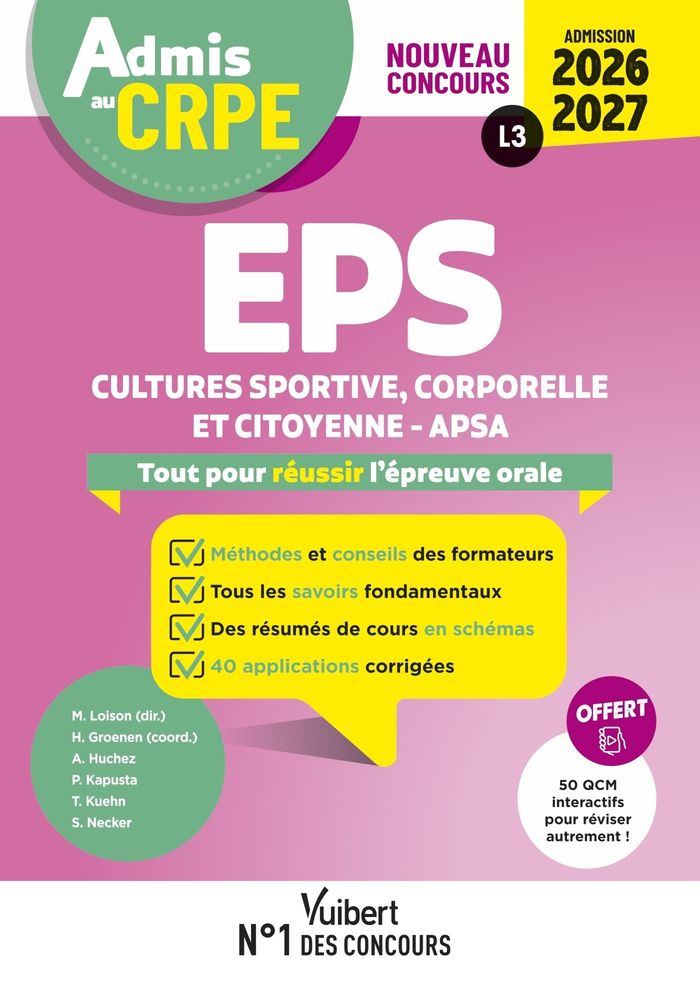 Couverture du livre « EPS : tout pour réussir l'épreuve orale » de Haimo Groenen, librairie Les Contes Infusés à Corte