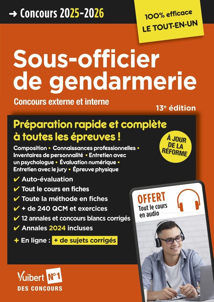 Couverture du livre « Sous-officier de gendarmerie : concours gendarme externe et interne » de Thibaut Klinger, librairie Les Contes Infusés à Corte