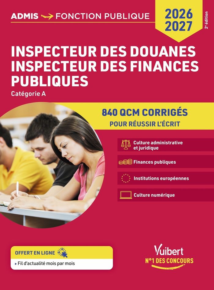 Couverture du livre « Inspecteur des douanes, inspecteur des finances publiques : 840 QCM corrigés » de Alexis Clur, librairie Les Contes Infusés à Corte
