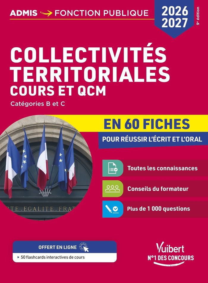 Couverture du livre « Collectivités territoriales : catégories B et C - cours et QCM en 60 fiches » de Pierre-Brice Lebrun, librairie Les Contes Infusés à Corte