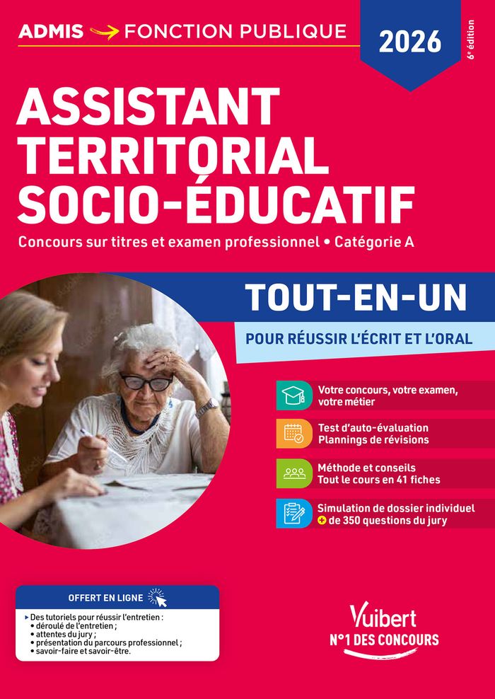 Couverture du livre « Concours assistant territorial socio-éducatif : Tout-en-un pour réussir l'écrit et l'oral - concours sur titres et examen professionnel - catégorie A » de Fabienne Geninasca, librairie Les Contes Infusés à Corte