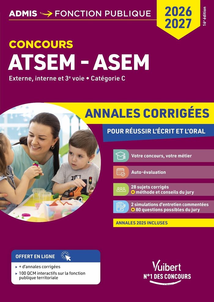 Couverture du livre « ATSEM-ASEM : externe, interne et 3e voie, catégorie C, annales corigées » de Caroline Dubuis, librairie Les Contes Infusés à Corte