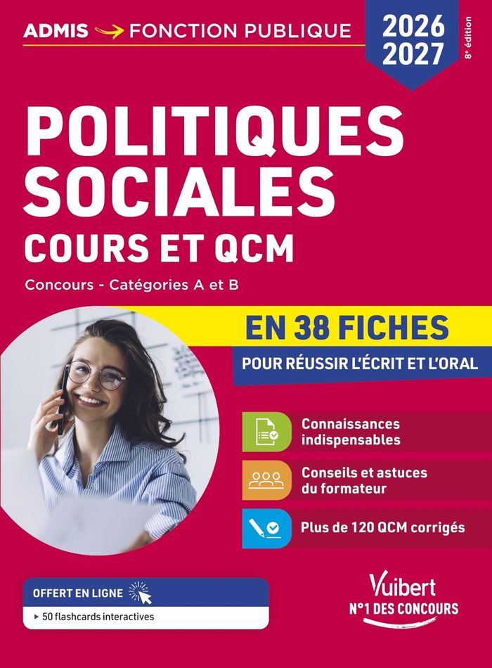 Couverture du livre « Politiques sociales : cours et QCM, catégorie A et B, en 38 fiches pour réussir l'écrit et l'oral » de Rémi Pérès, librairie Les Contes Infusés à Corte