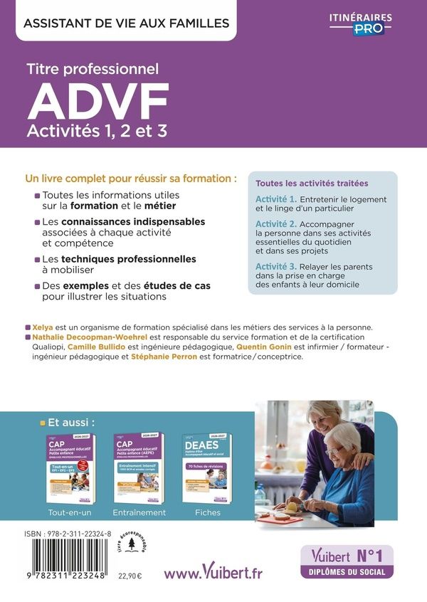 Quatrième de couverture de « Titre professionnel ADVF : activités 1, 2 et 3, préparation complète pour réussir sa formation »