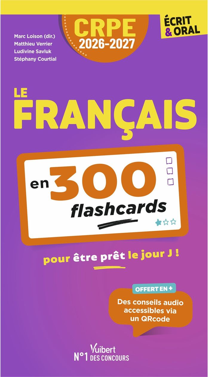 Couverture du livre « Le français : en 300 flashcards pour être prêt le jour J ! » de Ludivine Savluk, librairie Les Contes Infusés à Corte