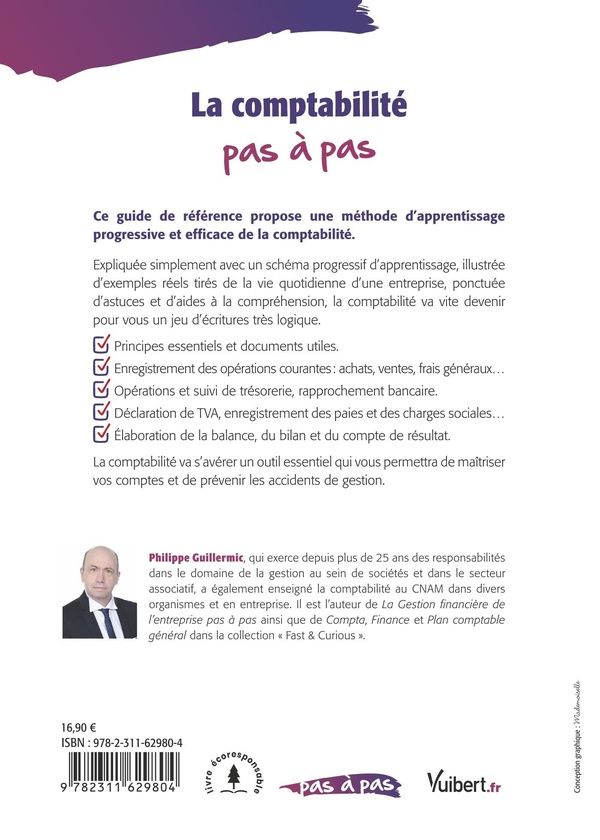 Quatrième de couverture de « La comptabilité pas à pas »