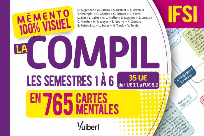 Couverture du livre « La compil en 765 cartes mentales : les semestres 1 à 6 » de D. Augendre, librairie Les Contes Infusés à Corte