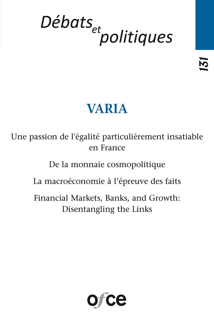 Couverture du livre « REVUE DE L'OFCE - N 131 - VARIA » de Collectif, librairie Les Contes Infusés à Corte