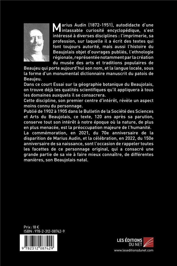 Quatrième de couverture de « ESSAI SUR LA GEOGRAPHIE BOTANIQUE DU BEAUJOLAIS »