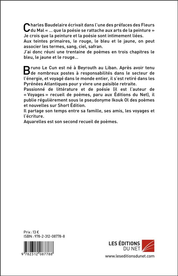 Quatrième de couverture de « AQUARELLES »