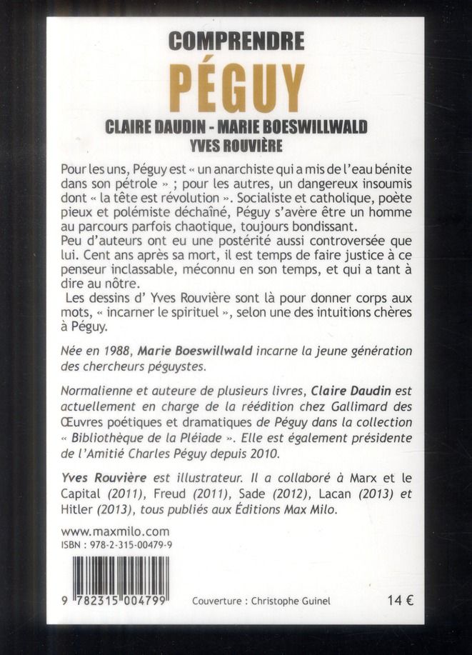 Quatrième de couverture de « COMPRENDRE PEGUY »
