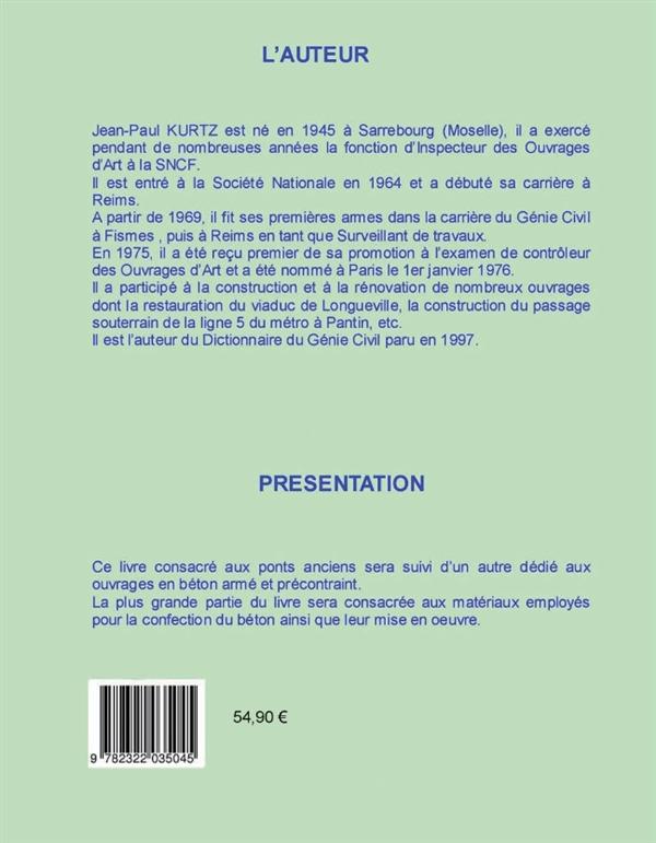 Quatrième de couverture de « LES OUVRAGES DE GENIE CIVIL - LES OUVRAGES D'ART ANCIENS - ILLUSTRATIONS, COULEUR »