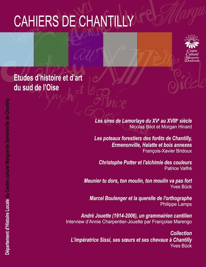 Couverture du livre « LES CAHIERS DE CHANTILLY N 12 - ETUDES D'HISTOIRE ET D'ART DU SUD DE L'OISE - ILLUSTRATIONS, COULEUR » de Centre Culturel De C, librairie Les Contes Infusés à Corte