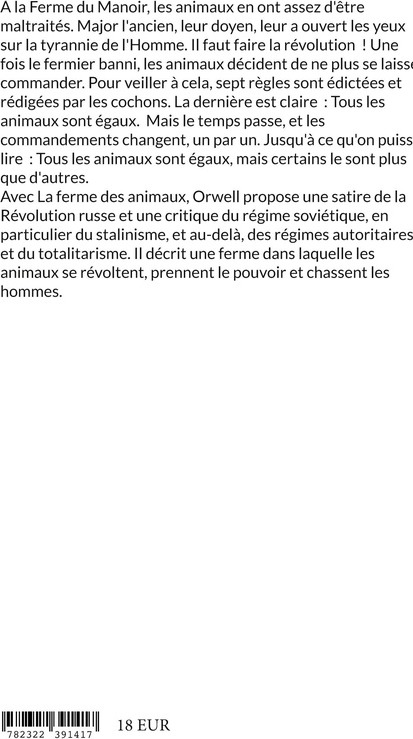 Quatrième de couverture de « La ferme des animaux : 1945 »