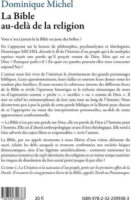 Quatrième de couverture de « LA BIBLE AU-DELA DE LA RELIGION »